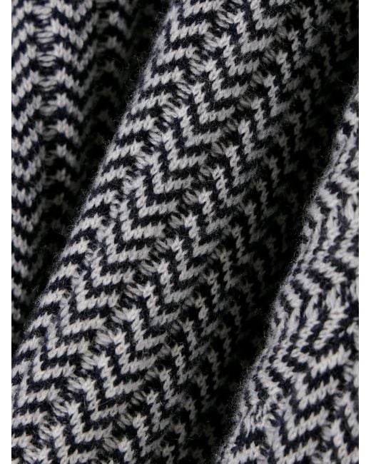 Perfect Moment Gray Jacquard Knit Wool-Cashmere Blend Hoodie