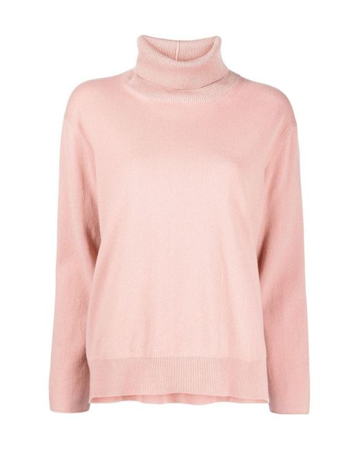 Fabiana Filippi Pink Glitter-Detail Roll-Neck Jumper