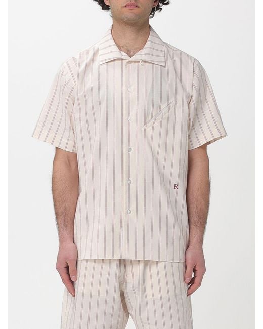 RANRA White Striped Button Shirt for men