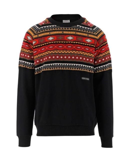Marcelo Burlon Black County Of Milan Logo Patch Intarsia Jumper for men