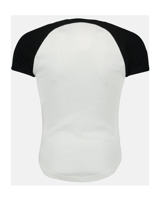 Courreges Black Courrèges Circle Contrast Raglan-Sleeve Crewneck T-Shirt for men