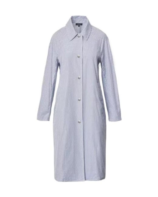 Rag & Bone Blue Striped Buttoned Coat