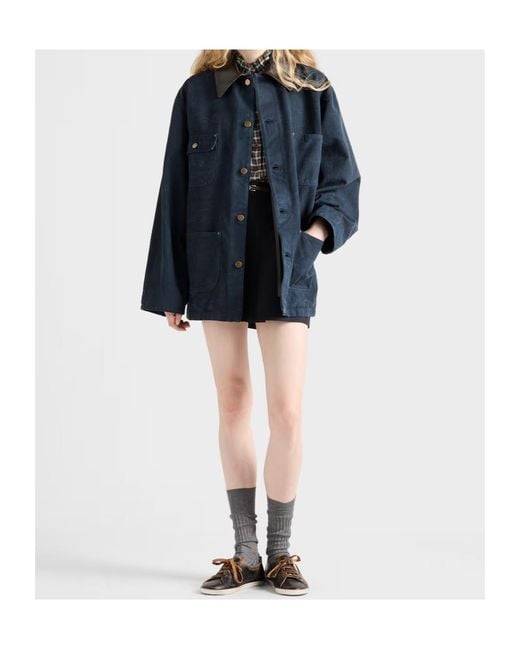 Prada Blue Canvas Work Jacket
