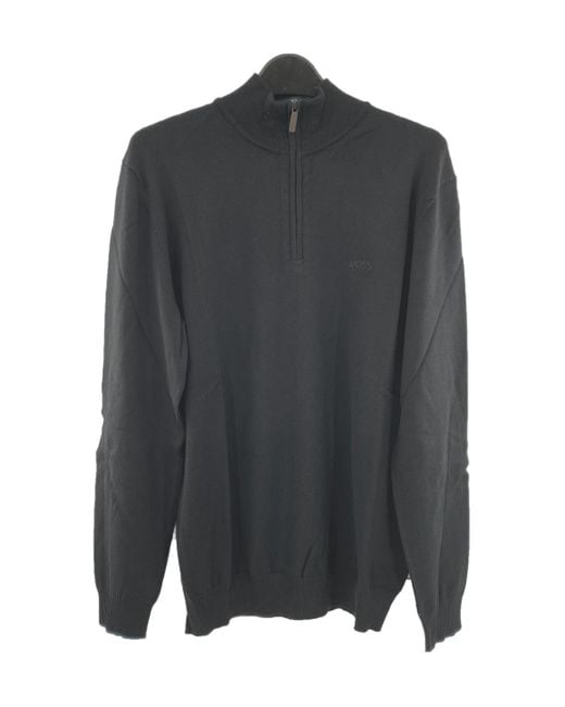 Boss Gray Zippered Long-Sleeved Sweater for men