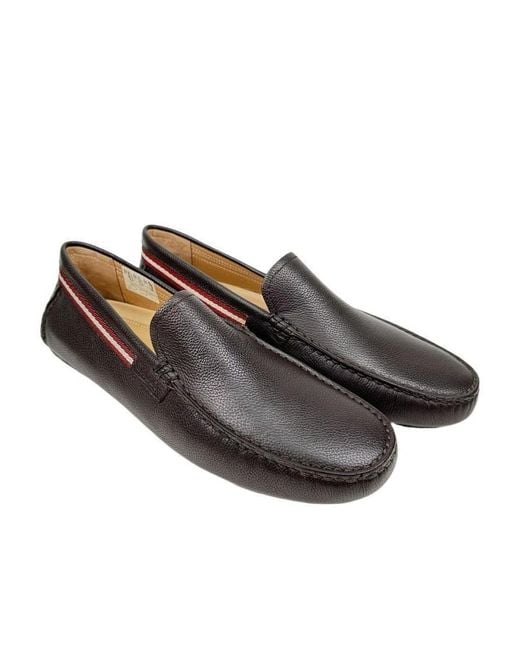 Bally Brown Logo Business Casual Shoes for men