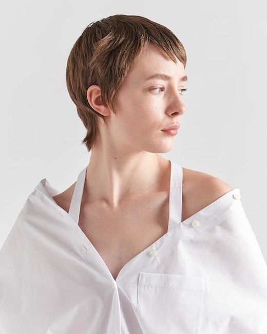 Prada White Long-Sleeved Buttoned Shirt