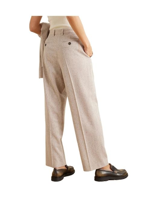Fortela Multicolor Pleated Woolblend Straightleg Trousers