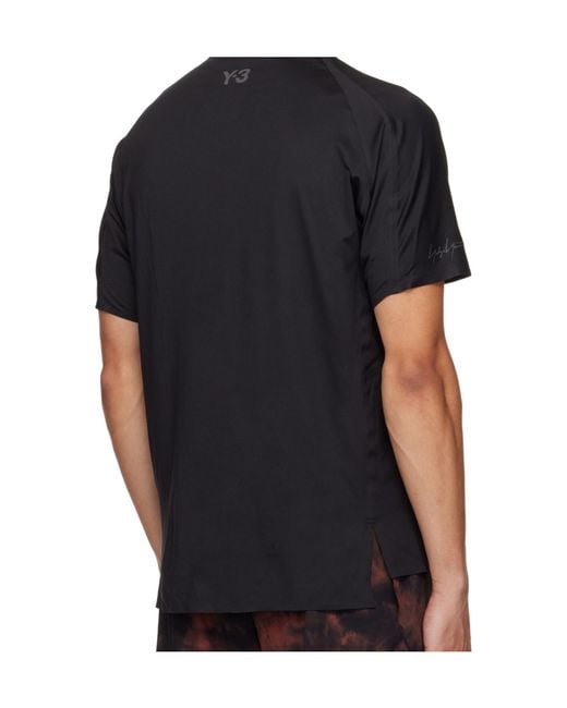 Y-3 Blue Running Short Sleeve T-Shirt for men