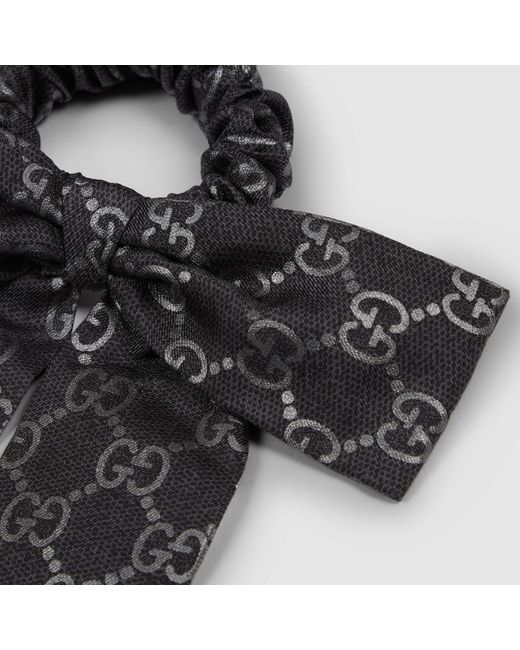 Gucci Black Printed Silk Scrunchie