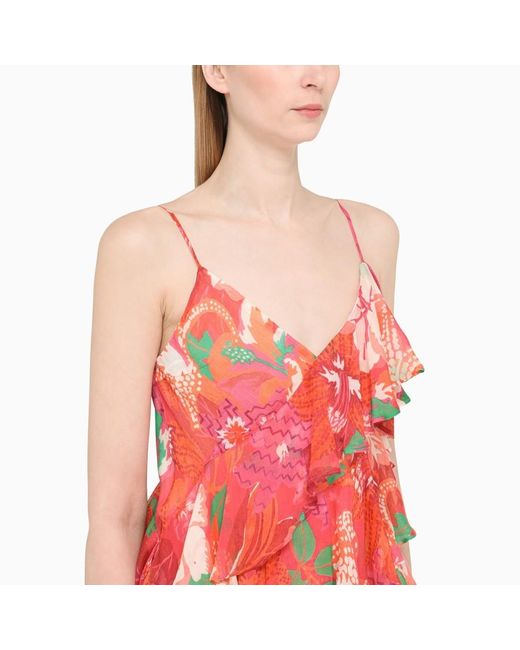 MSGM Red Lotus Leaf Blouse
