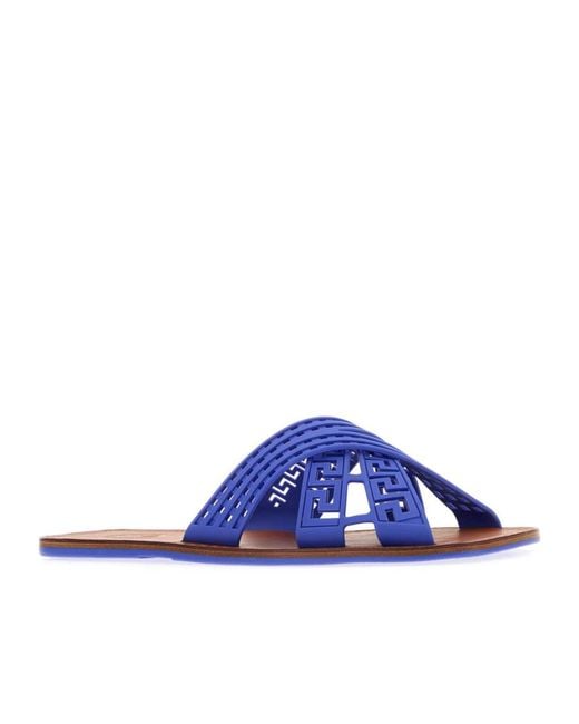 Versace Blue Cross-Strap Sandals for men