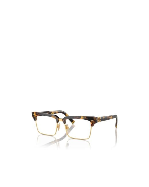 Miu Miu Metallic Eyewear Rectangular Frame Glasses