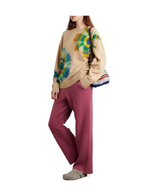 The Elder Statesman Green Colorful Tie-Dye Wool Sweater
