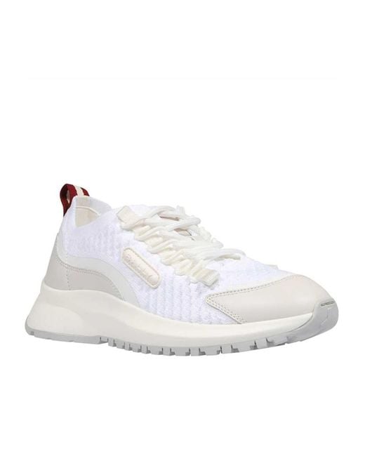 Bally White Daryel Mesh-Panel Lace-Up Sneakers