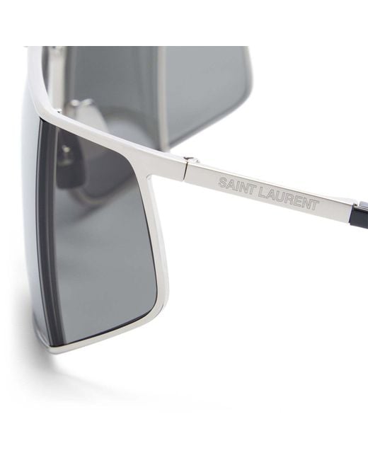 Saint Laurent White Eyewear Aviator Frame Sunglasses for men