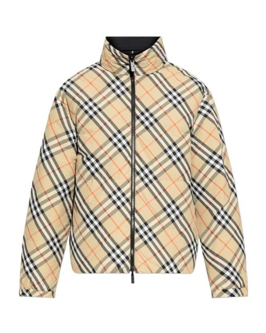 Burberry Metallic Checked Zip-Up Reversible Padded Jacket for men