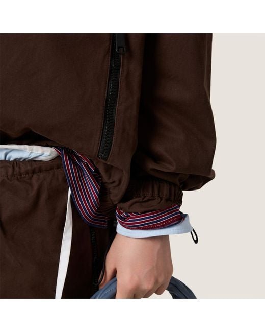 Miu Miu Brown Washed Gabardine Blouson Jacket