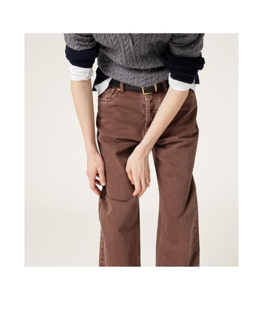 Miu Miu Brown Mid-Rise Straight-Leg Jeans