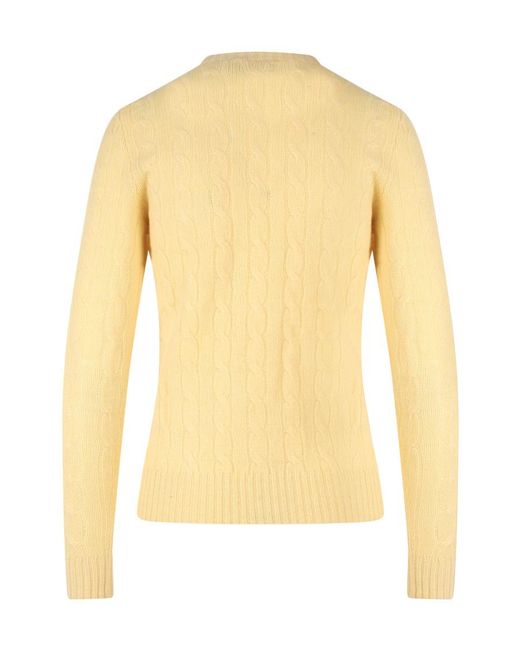 Polo Ralph Lauren Yellow Julianna Polo Pony Cable Knit Jumper
