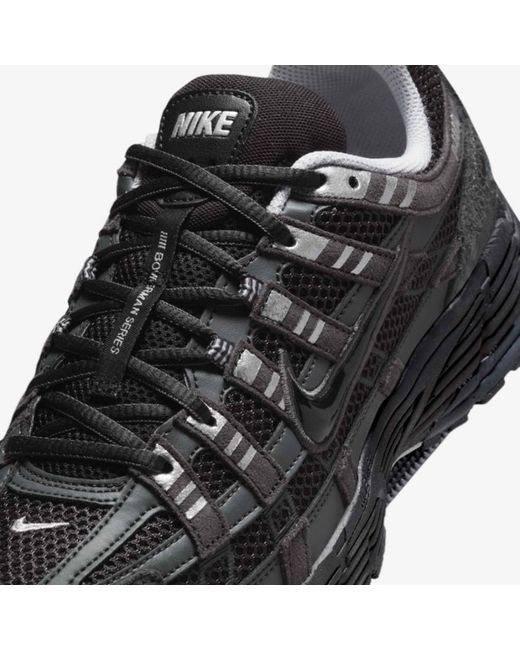 Nike Black P-6000 Suede Running Shoes for men