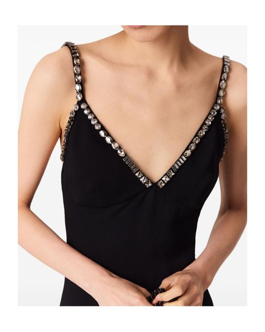 Stella McCartney Blue Embellished V-Neck Dress