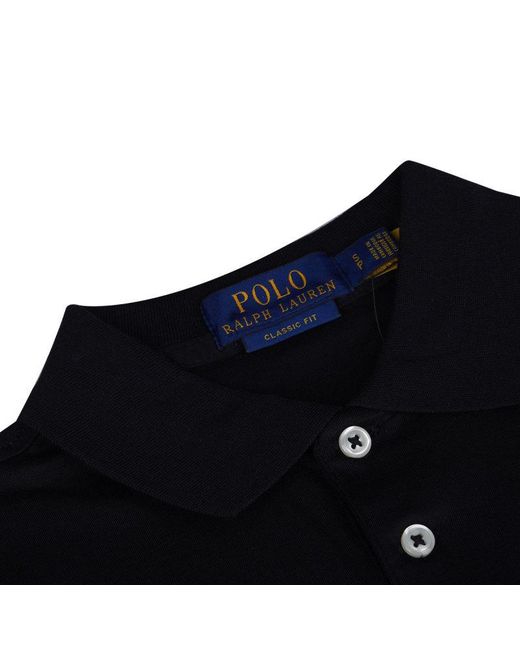Polo Ralph Lauren Black Logo-Embroidered Polo Shirt for men