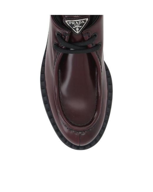 Prada Brown Round Toe Business Dress Shoes