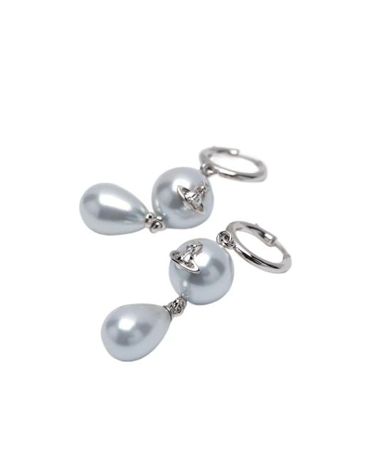 Vivienne Westwood White Martha Drop Earrings