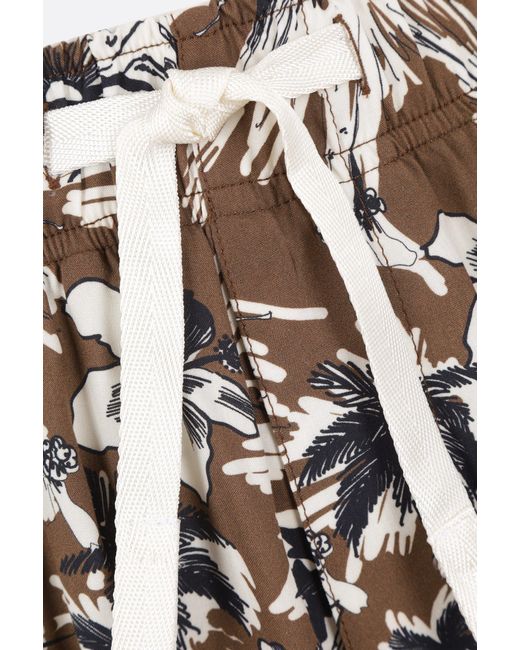 Palm Angels Gray Hula Printed Drawstring Shorts for men