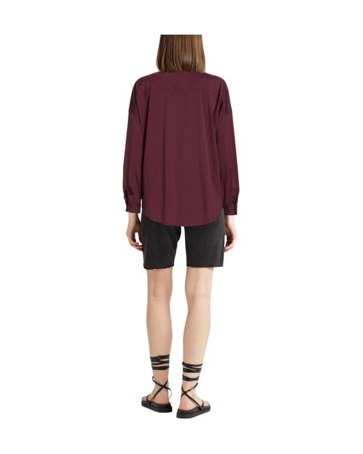 Brunello Cucinelli Purple Solid Colour Shirts Blouses