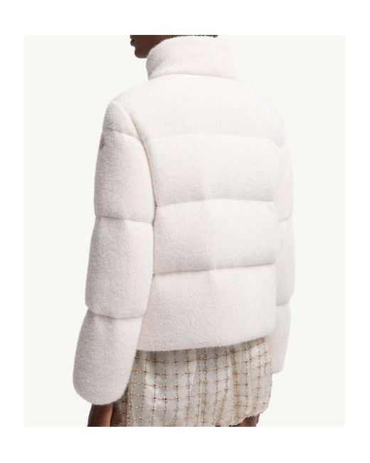 Moncler White High-Neck Padded Jacket