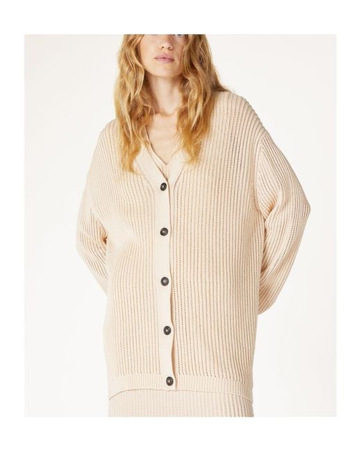 Loro Piana Natural Buttoned V-Neck Cardigan