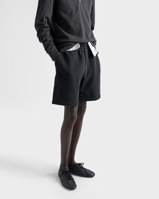 Prada Black Cotton Bermudas for men