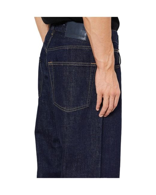 sunflower Blue Wide-Leg Buttoned Jeans for men
