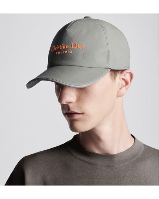 Dior Gray Homme Logo Embroidered Couture Cap for men