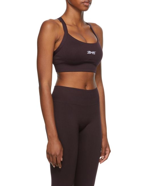 Reebok Red Jacquard-Logo Sports Bra