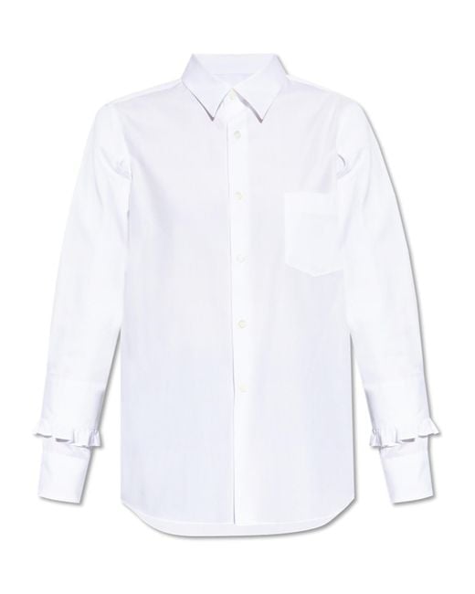 Comme des Garçons White Comme Des Garçons Long Sleeved Blouse