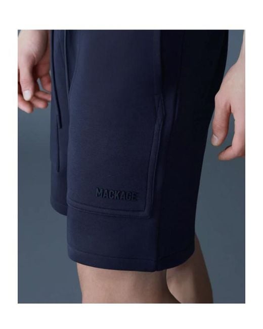 Mackage Blue Elwood-R Patch-Pocket Drawstring Shorts for men