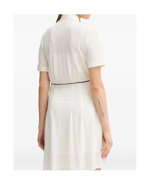 Liu Jo White Collar-Detail Button-Up Mini Dress