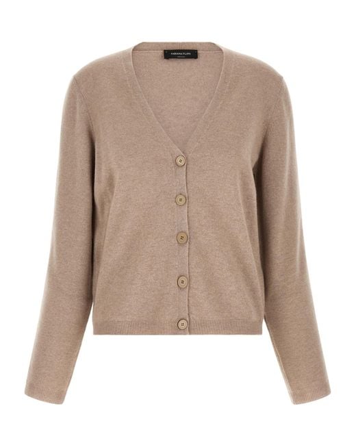 Fabiana Filippi Natural Filo Diamante V-Neck Cardigan