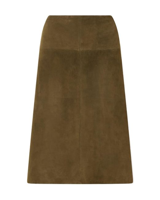 Proenza Schouler Green Irine Suede Midi Skirt