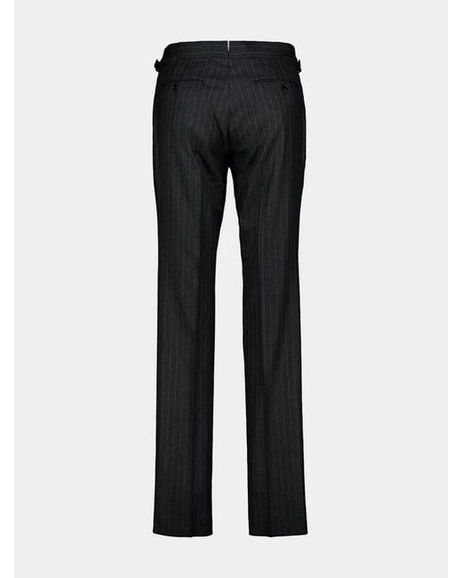 Tom Ford Black Pinstripe Tailored Trousers for men