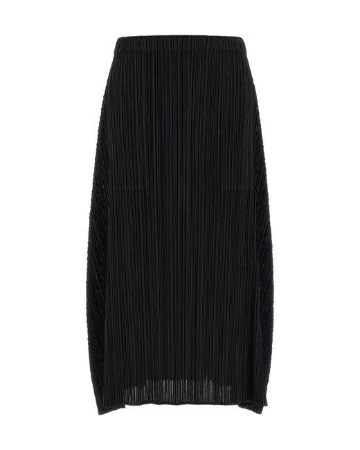 Pleats Please Issey Miyake Black Pleats Please Issey Miyake Monthly Colors: October A-Line Midi Skirt