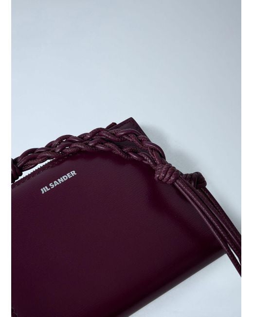 Jil Sander Purple Logo Printed Zipped Wallet