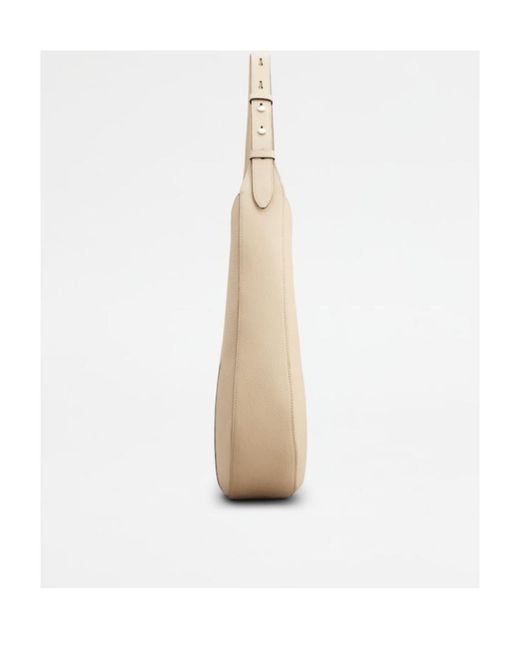 Tod's Natural Oboe Logo Patch Medium Shoulder Bag