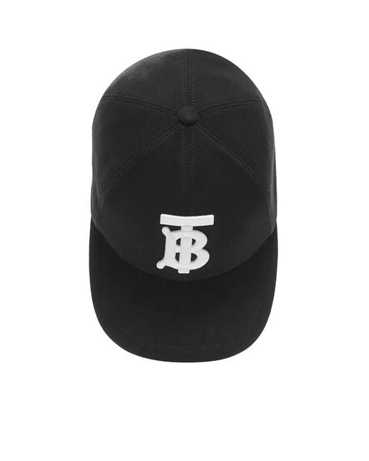 Burberry Black Monogram Embroidered Baseball Cap
