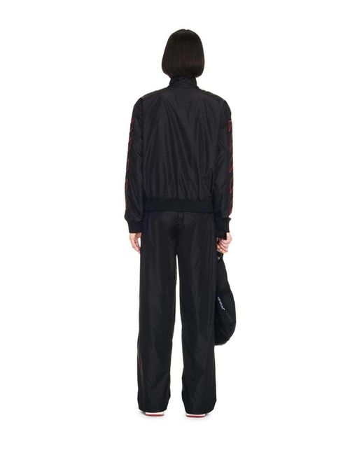 Off-White c/o Virgil Abloh Black Logo Embroidered Zip-Up Bomber Jacket for men