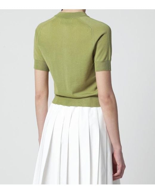 AMI Green Ami De Coeur Short-Sleeved Cardigan