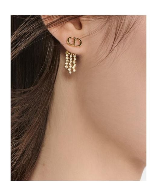 Dior White Petit Cd Earrings