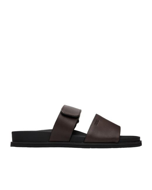 Boss Black Round-Toe Sandals for men